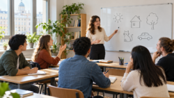 Преподаватель РКИ занимается с иностранными учащимися